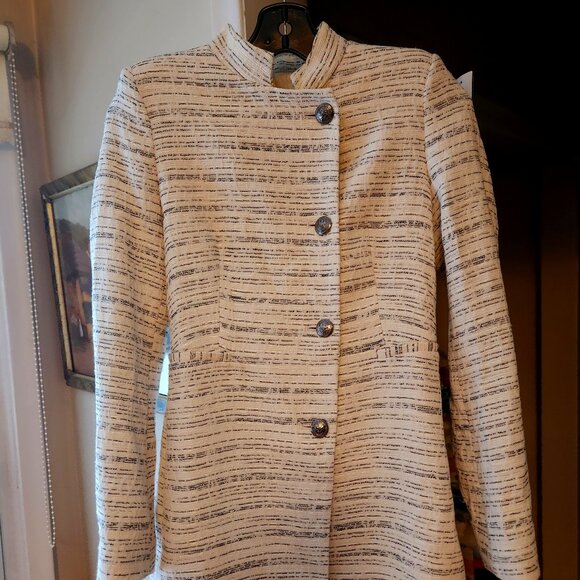 Beautifully textured Zara Jacket - Nehru collar - lined, super fit 75% cotton - Picture 1 of 10